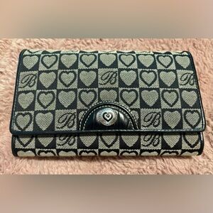 Brighton Black & Gray Heart Jacquard Full Size Wallet